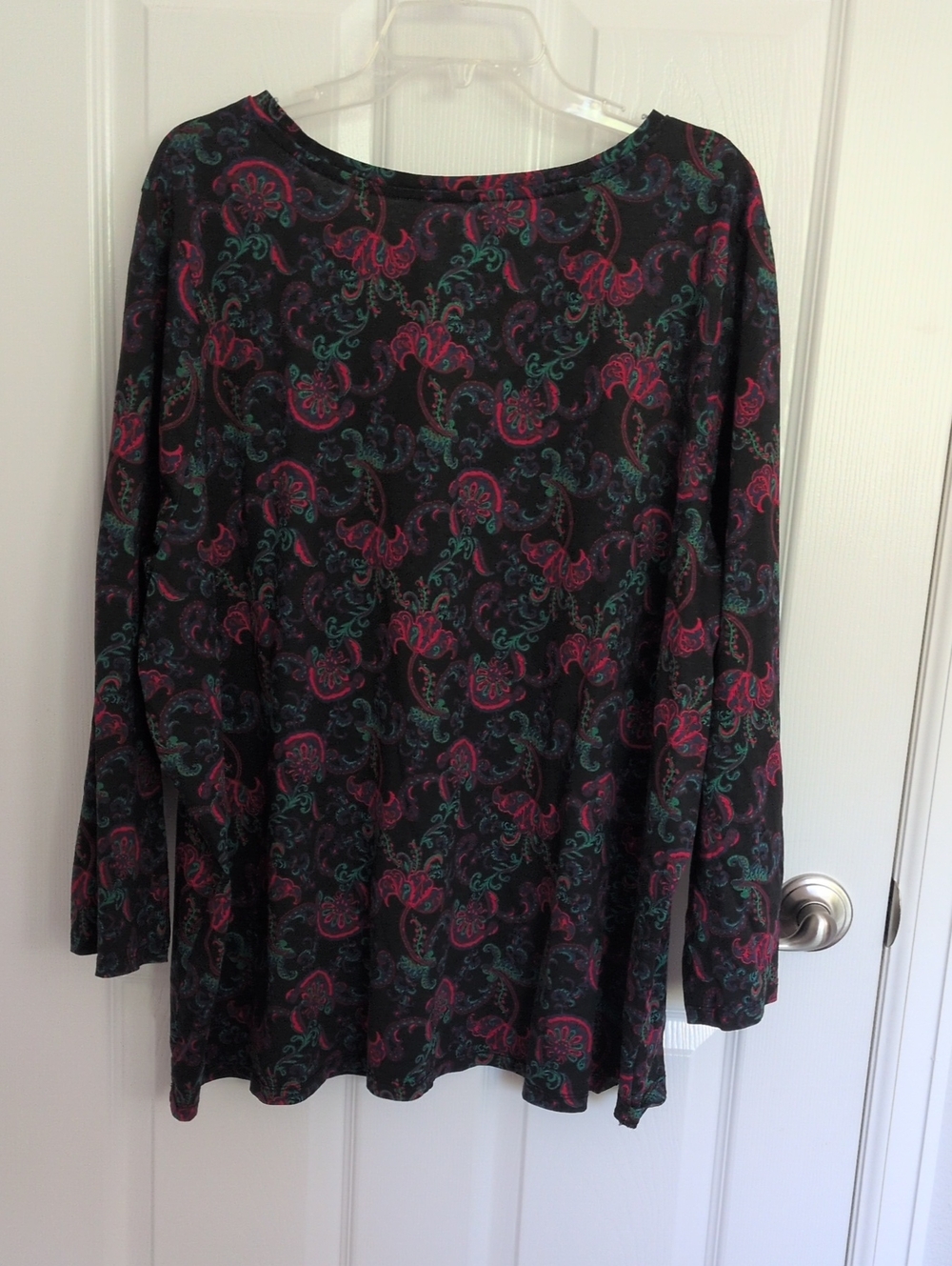 Roaman's Paisley 3/4 Sleeve Top - 3X - 30/32 - Picture 3 of 5